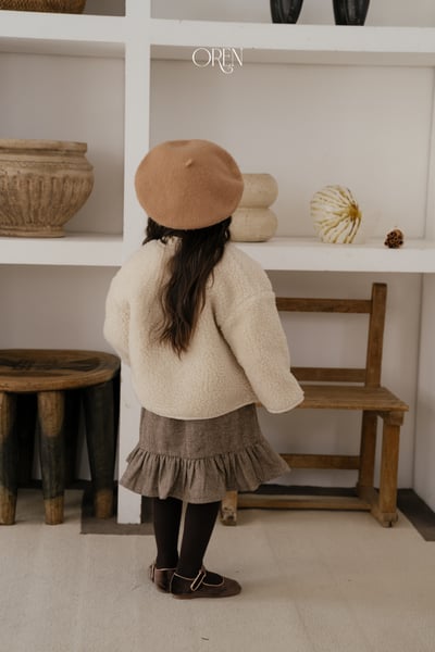OREN42｜(85-120cm) 復古花卉刺繡羊羔絨外套14