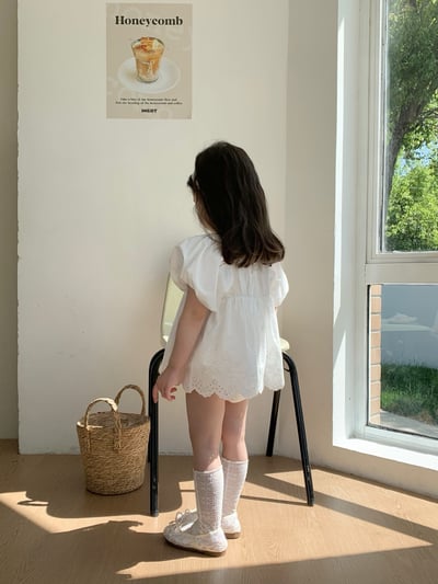 JE36｜(66-90cm) 泡泡袖花邊包屁衣10