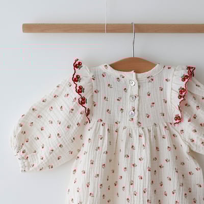 LEMONADE05｜(55cm-85cm) 2色滿版櫻桃/碎花包屁衣含帽子14