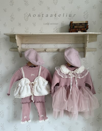 AOSTA10｜(6m-5y) 磨毛蝴蝶捲邊薄紗洋裝10