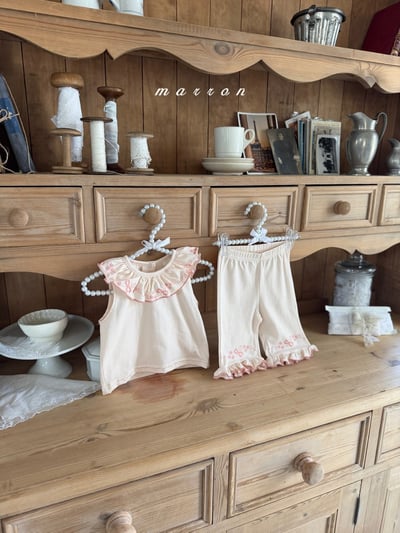 Marron27｜(1y-6y) 荷葉翻領花邊套裝5