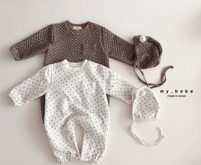 my_bebe24｜(-6m-12m-) 絎縫印花連身衣含帽子6