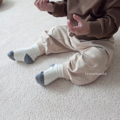 LEMONADE52｜(55cm-85cm) 2色素面拼布束口褲6