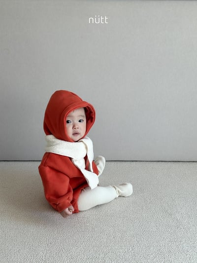 Nutt08｜(3m-16m) 簡約連帽包屁衣含圍巾6