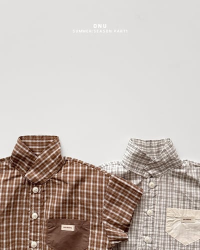 onu42｜(70cm-115cm) 格紋口袋襯衫5