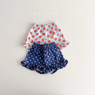 my_bebe28｜(80-120cm) 印花荷葉邊短褲9