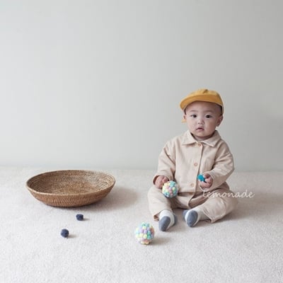 LEMONADE49｜(55cm-85cm) 2色有領素面連身衣11