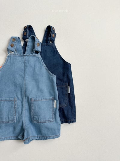 MiniRobe48｜(70-110) 簡約吊帶牛仔褲10