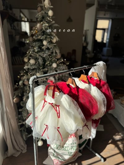 Marron 70｜(1y-6y) 蝴蝶緞帶薄紗蓬蓬洋裝6