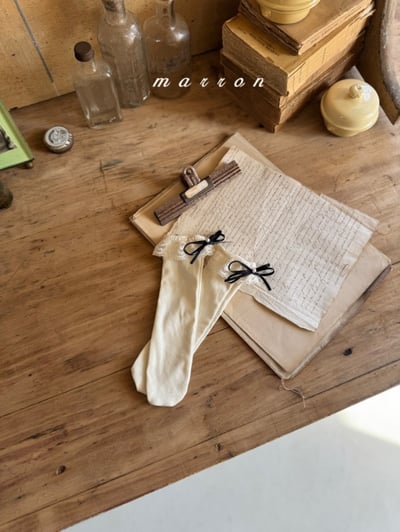 Marron36｜(3m-18m) 蕾絲蝴蝶結無根襪5