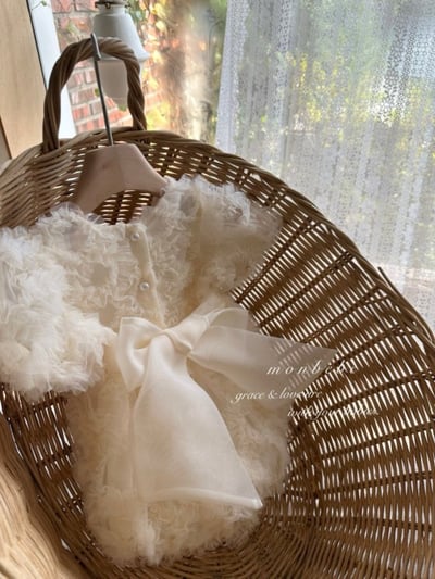 MONBEBE19｜(6m-24m) 層次薄紗綁帶包屁衣2