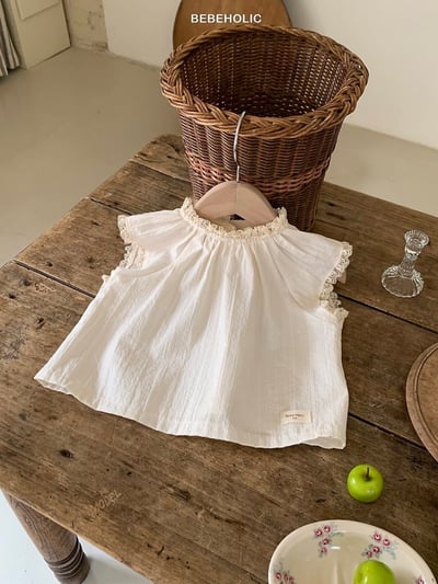 Bebe holic33｜(3m-18m) 蕾絲圓領邊上衣7