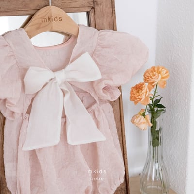 M-KIDS34｜(65-80cm) 玫瑰緞帶包屁衣6