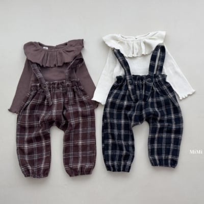 mimi market12 (65-85cm)  格紋吊帶長褲5