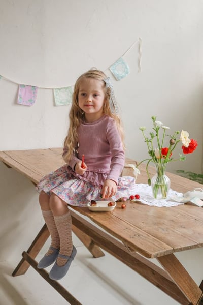 FLO57｜(75-140) 3色蕾絲荷葉花邊上衣11