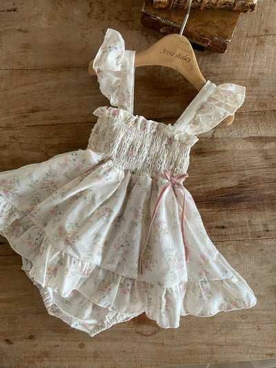Anne Shirley01｜(3m-22m) 2色荷葉碎花洋裝包屁衣3