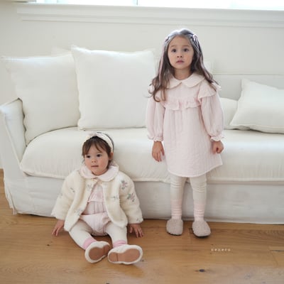 neneru30｜(85cm-125cm) 2色蝴蝶結荷葉邊洋裝10