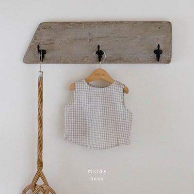 M-KIDS59｜(65-80cm) 格紋排釦套裝4