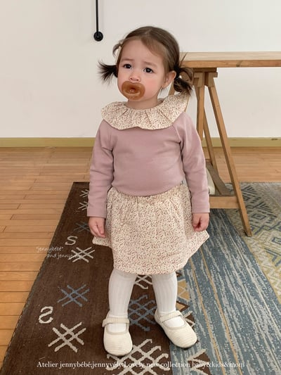 JE590｜(73cm-100cm) 碎花翻領兩件式上衣包屁裙6