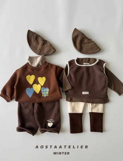 AOSTA69｜(6m-5y) 毛呢小愛心直筒長褲8