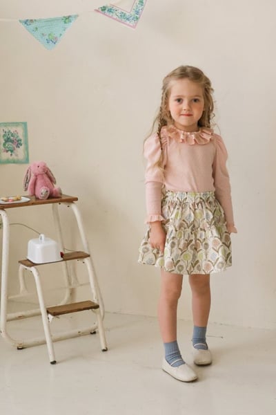 FLO51｜(75-140) 2色鬱金香棉裙3