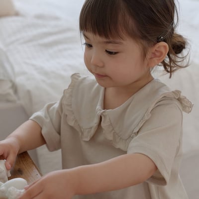 bebe nine06  (65cm-115cm) 3色荷葉娃娃領上衣7