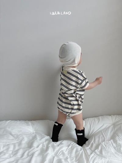 lala land25｜(3m-18m) 2色條紋包屁衣3