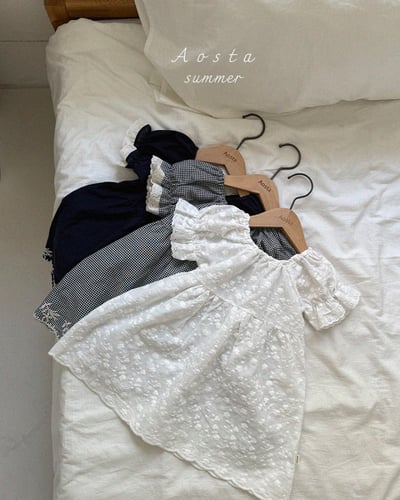 AOSTA16｜(6m-5y) 3款蕾絲泡泡袖洋裝4