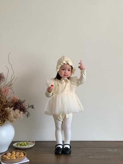 JE021｜(66cm-90cm) 蕾絲花紋薄紗包屁衣含帽子13