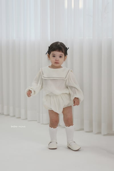 bebe nine22 (65-90) 3色棉麻水手包屁套裝3