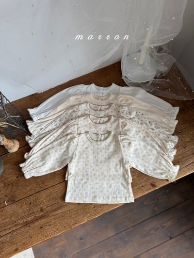 Marron06｜(1y-6y) 公主袖滾邊上衣1