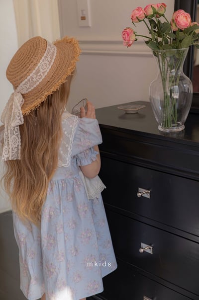 M-KIDS12｜(65-115cm) 歐式碎花滾邊洋裝6
