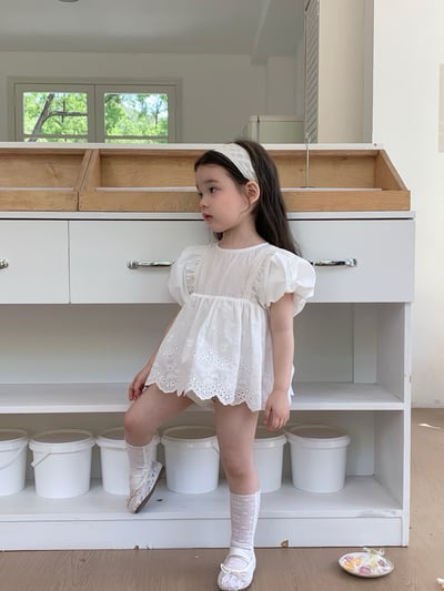 JE36｜(66-90cm) 泡泡袖花邊包屁衣19