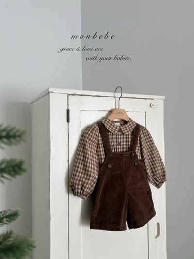 MONBEBE21｜(1y-8y) 冬季格紋滾邊襯衫7