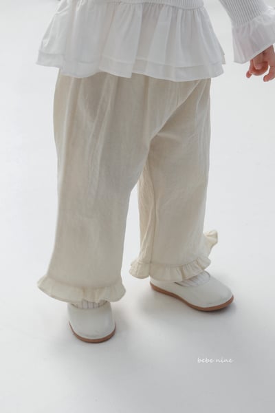 bebe nine34  (65-115) 3色荷葉邊寬版長褲12