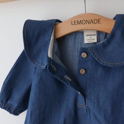 LEMONADE03｜(55cm-85cm) 1色牛仔圓領包屁衣8