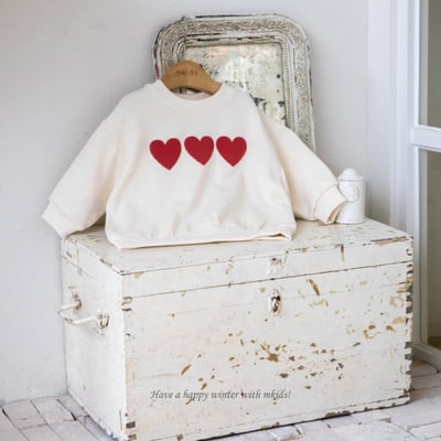 M-KIDS42｜(65-115cm) 2色愛心印花休閒上衣3