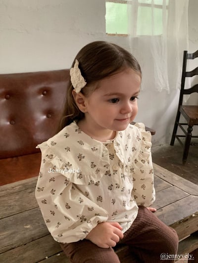 JE576｜(73-100cm) 花邊翻領碎花襯衫/棉紗花邊束口褲15