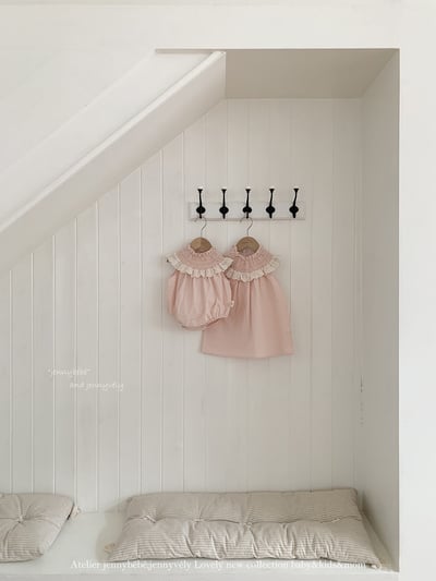 JE60｜(66-120cm) 粉嫩花邊領包屁衣/洋裝4