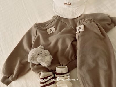 Valubebe01｜(65-90) 英字縮口褲10