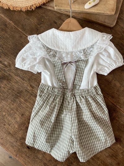 Anne Shirley17｜(3m-22m) 1色格紋吊帶短褲7
