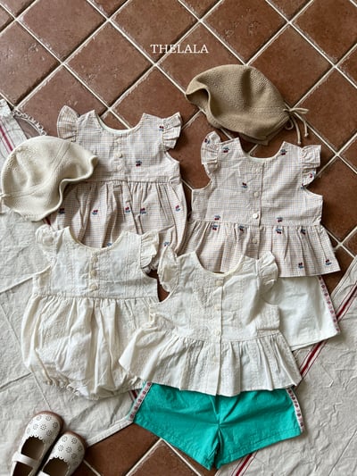 thelala51｜ (70-115) 壓花櫻桃格紋背心上衣7