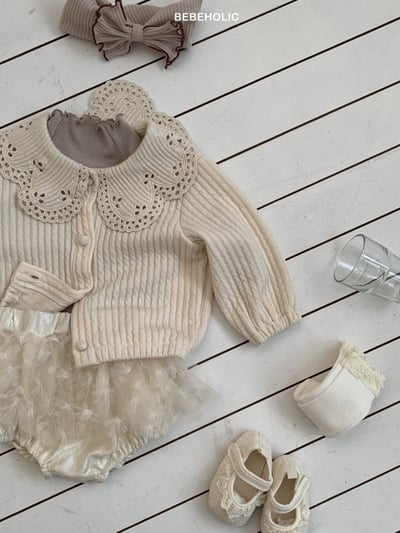 Bebe holic22｜(3m-18m) 花瓣領針織開襟外套10