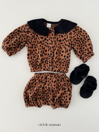 Cieldemaman08｜(6M~24M)  2色豹紋翻領套裝4