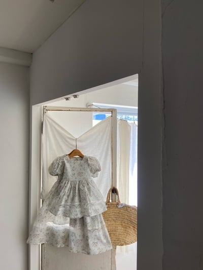 Anne Shirley14｜(3m-22m) 2色碎花方領洋裝包屁款14
