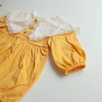 LEMONADE43｜(55cm-85cm) 3色蕾絲花邊翻領包屁衣含帽子17