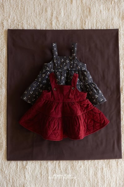 ALADIN21｜(75cm-114cm) 磨毛菱形壓紋吊帶裙1