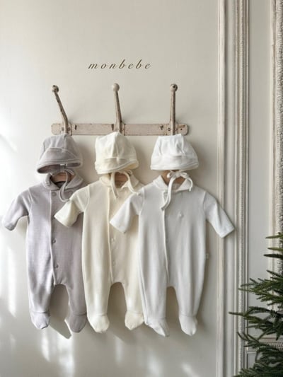 MONBEBE34｜(0m-6m) 簡約排扣連身衣2