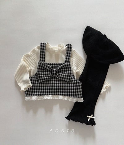 AOSTA34｜(6m-5y) 緞帶捲邊小喇叭褲7