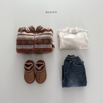 Bonito46｜(75cm-125cm) 北歐刷毛拉鍊外套8